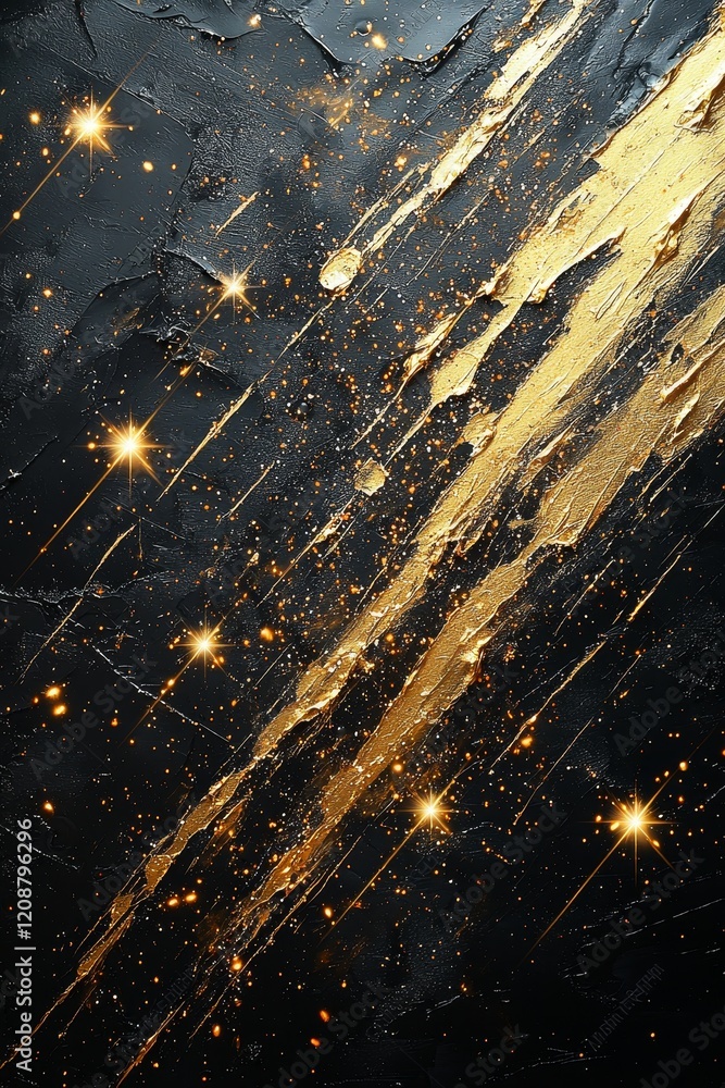 Poster golden abstract art creation digital canvas textured background cosmic theme artistic view creative 