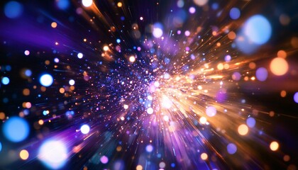 Abstract Colorful Light Burst Radiating Energy