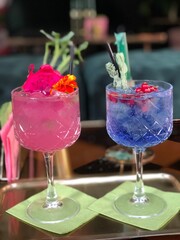 Colourful cocktails