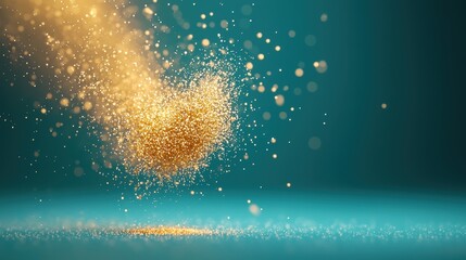 Fototapeta premium Particle Effect in Motion A stream of vibrant particles flowing and colliding, creating an abstract visualization of dynamic energy, transformation, and movement.