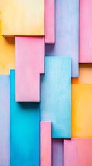 Fototapeta premium Colorful abstract geometric blocks arrangement.