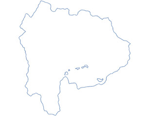 山梨県　地図　白　イラスト
