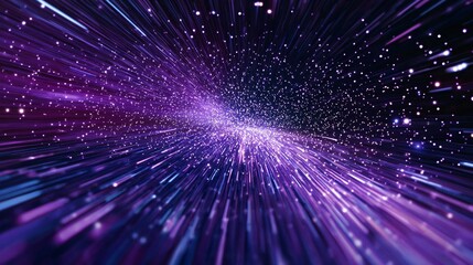 Naklejka premium Abstract Purple Light Streaks And Sparkling Particles