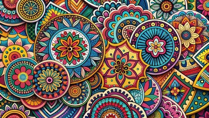 Vibrant sticker design featuring trendy and eye-catching patterns, cool, sticker, colorful, fun, decoration, modern, trendy, graphic