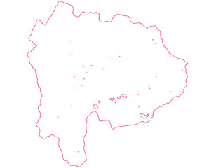 山梨県　地図　白　斑点　イラスト