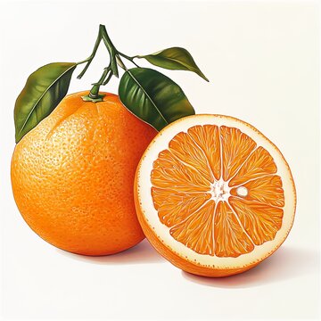 orange with leaves
