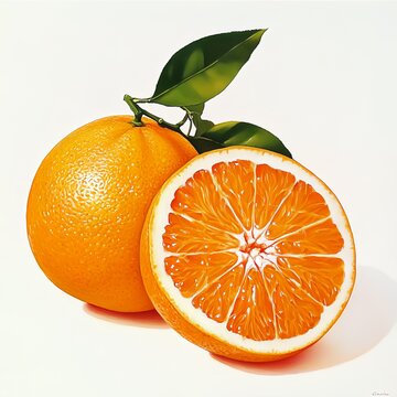 orange with leaves