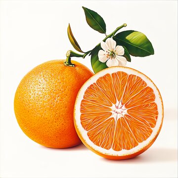 orange with leaves