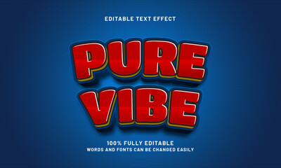Fototapeta premium pure vibe editable text effect with a fresh and clean theme