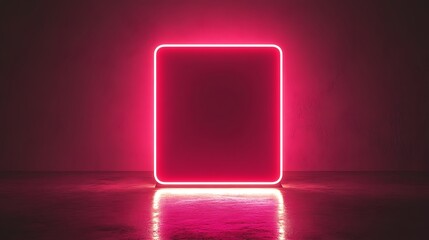 Pink Neon Light Frame Background Display