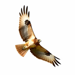 Fototapeta premium a hawk maneuvering isolated on the blank background