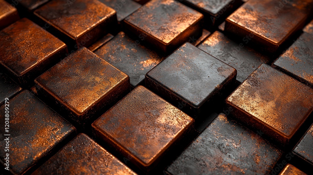 Poster dynamic metallic texture close-up industrial setting high-resolution image artistic design abstract 