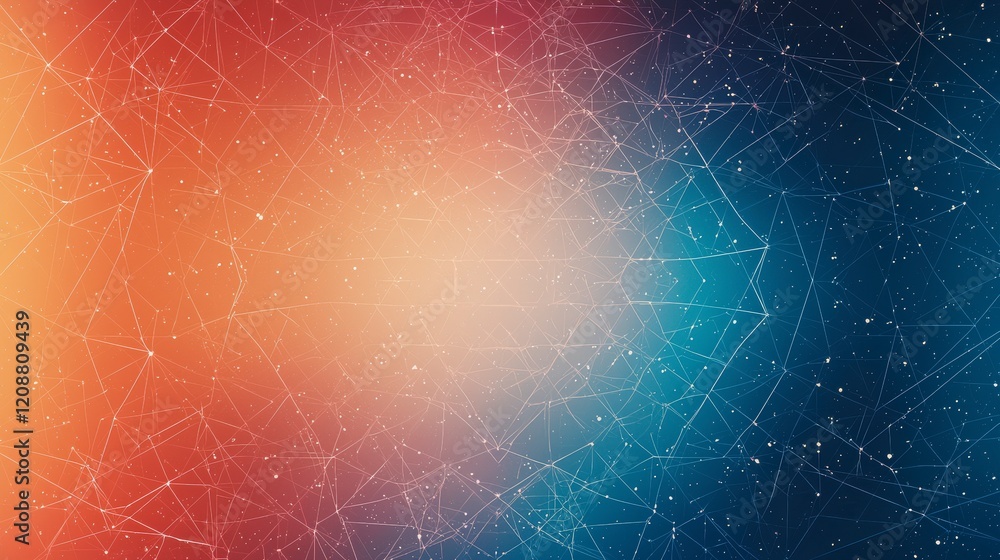 Aufkleber vibrant abstract background with a gradient of red and blue tones, interspersed with glowing dots an