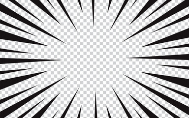 Obraz premium Speed ​​lines as manga comic effect on transparent background. vector illustration