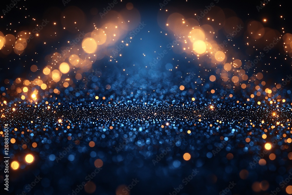 Aufkleber sparkling light effects create a magical atmosphere in a dark environment abstract background close-