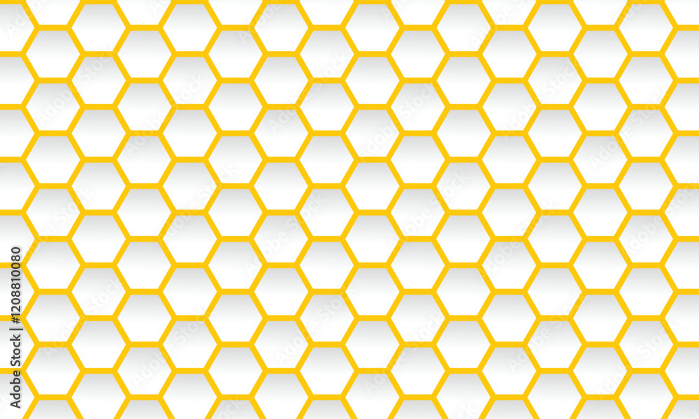 Poster vector seamless geometric pattern. modern thin hexagon grid texture. background white honeycomb. eps