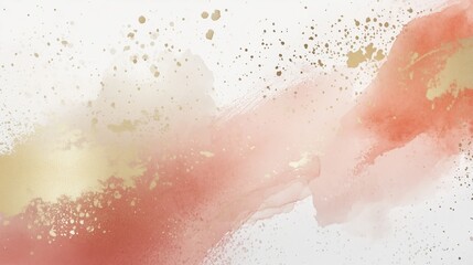 Fototapeta premium Abstract Arrangements. Elements, textures. Posters. Terracotta, blush, pink, ivory, beige watercolor Illustration and gold elements, on white background. Modern print set. Wall art.