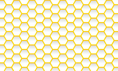 Vector seamless geometric pattern. Modern thin hexagon grid texture. Background white Honeycomb. EPS 10