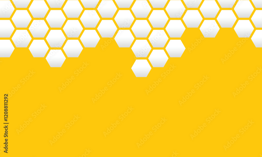 Poster vector seamless geometric pattern. modern thin hexagon grid texture. background white honeycomb in i