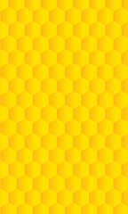 Vector seamless geometric pattern. Modern thin hexagon grid texture. Background Yellow honeycomb EPS 10