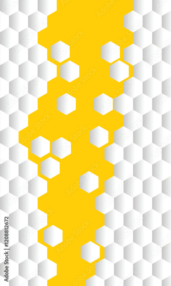 Poster vector seamless geometric pattern. modern thin hexagon grid texture. background white honeycomb in i