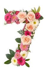 Fototapeta premium florist decoration design page footer on isolated background Number 7
