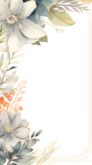Digital vintage watercolor botantical frame abstract graphic poster background
