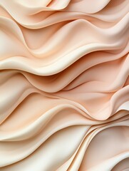 Abstract background of peach-colored fabric waves