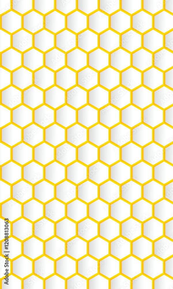 Poster vector seamless geometric pattern. modern thin hexagon grid texture. background white honeycomb. eps