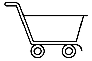 Modern Stylized Shopping Cart Icon - Vector Design for E-Commerce