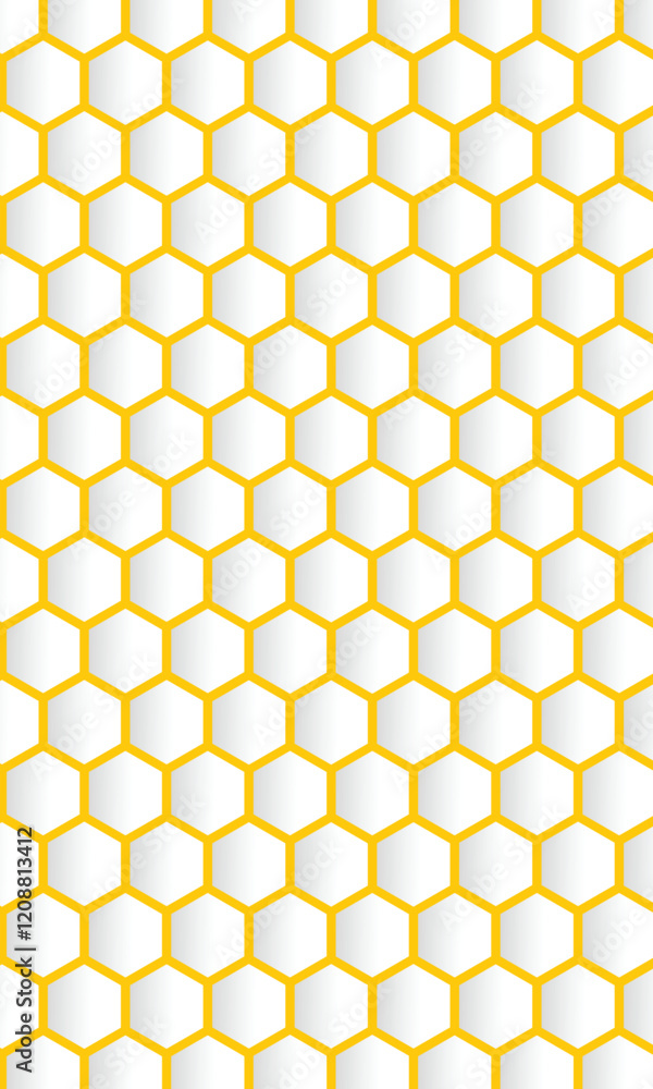 Poster vector seamless geometric pattern. modern thin hexagon grid texture. background white honeycomb. eps