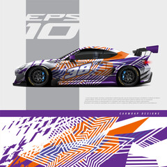 Car wrap decal design concept. Abstract grunge background for wrap vehicles, race cars, cargo vans, pickup trucks and livery.