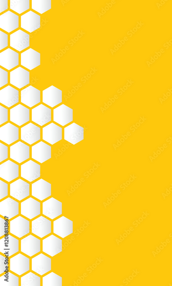 Poster vector seamless geometric pattern. modern thin hexagon grid texture. background white honeycomb in i