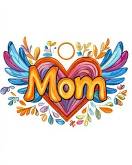 Obraz premium Heartwarming concept mom surrounded by serene angel wings