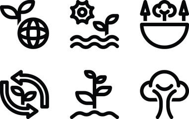 ecology, nature, environment, recycle, plant, tree outline icon