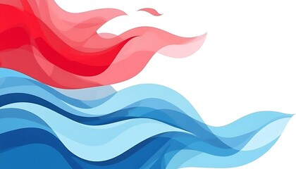 Fototapeta premium Abstract Red and Blue Waves Design: A Serene Visual Composition