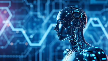 Artificial intelligence. Technology web background. Virtual concept 