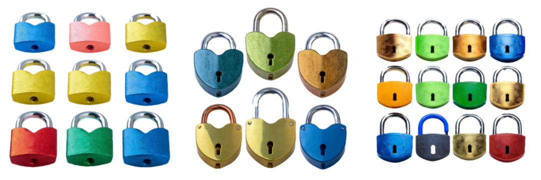 Collection of Colorful Padlocks - Powered by Adobe