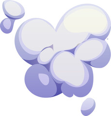 Smoke cloud, cartoon puff effect for comic of fume blow bubble, vector icon. Flowing smoke cloud of dust smog or cloudy puff from explosion or boom blast and fog smog for game element