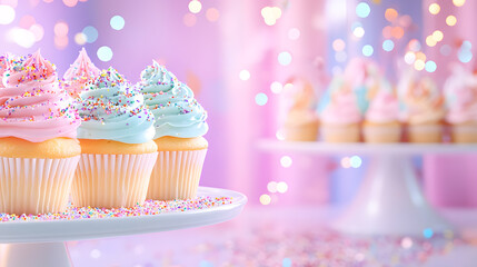 Luxurious and playful birthday celebration scenes and card