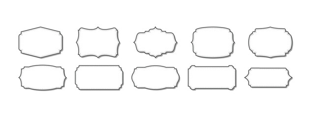 Obraz premium Vintage blank frame labels collection. Simple decorative border design. Vector illustration