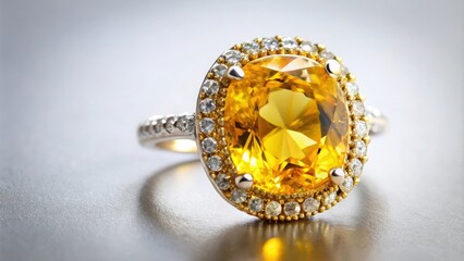Yellow sapphire gemstone jewelry on a white background, yellow, sapphire, gemstone, jewelry, yellow gem, luxury, elegance