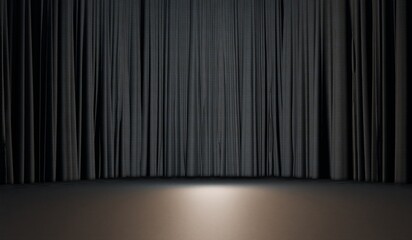 Curtain scene, curved stage, 3D illustration