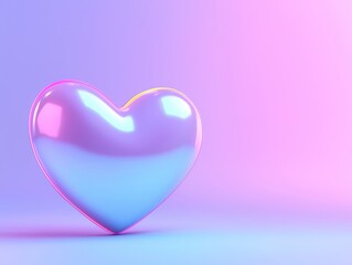 A vibrant, glossy heart symbolizing love and compassion in a colorful background.