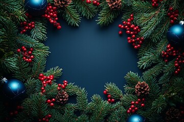 Fototapeta premium Festive christmas decorations holiday home image display natural setting close-up view seasonal concept