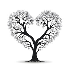 Obraz premium A heart in the shape of a tree, symbolizing deep-rooted love and sustainability