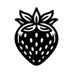 Black and White Strawberry: A bold, graphic illustration of a strawberry, showcasing its simple yet elegant silhouette.