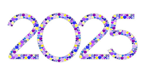 2025 bubbles, 2025 text, numbers, bubble numbers, purple, blue, yellow, pink, 2, 0, 2, 5, celebration, New Year's, New Year, holiday, year text, fun bubble year text, New Year design, graphic design