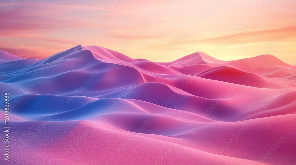 Poster smooth grainy gradient background with pastel tones creating a modern minimalist design, featuring a