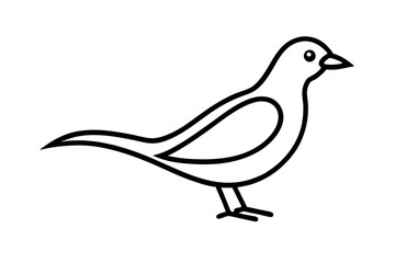 Minimalist Bird Silhouette in Line Art Style for Ornithology and Wildlife Design (SVG)